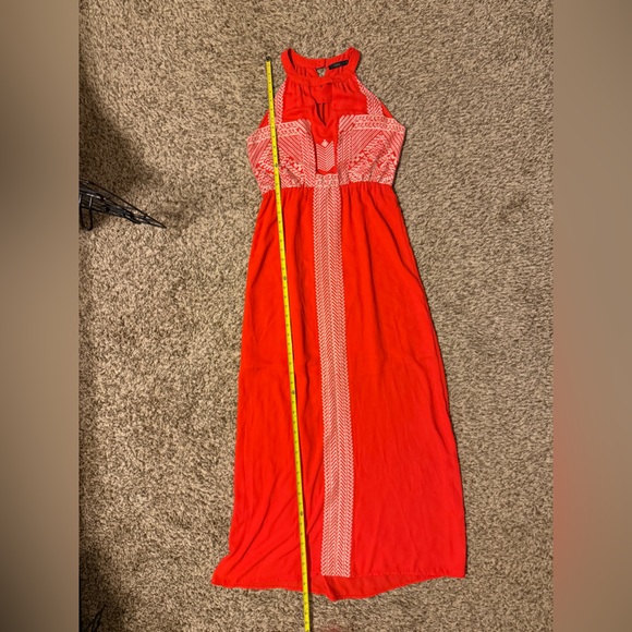 THML Vibrant Orange Embroidered Maxi Dress - Picture 12 of 13